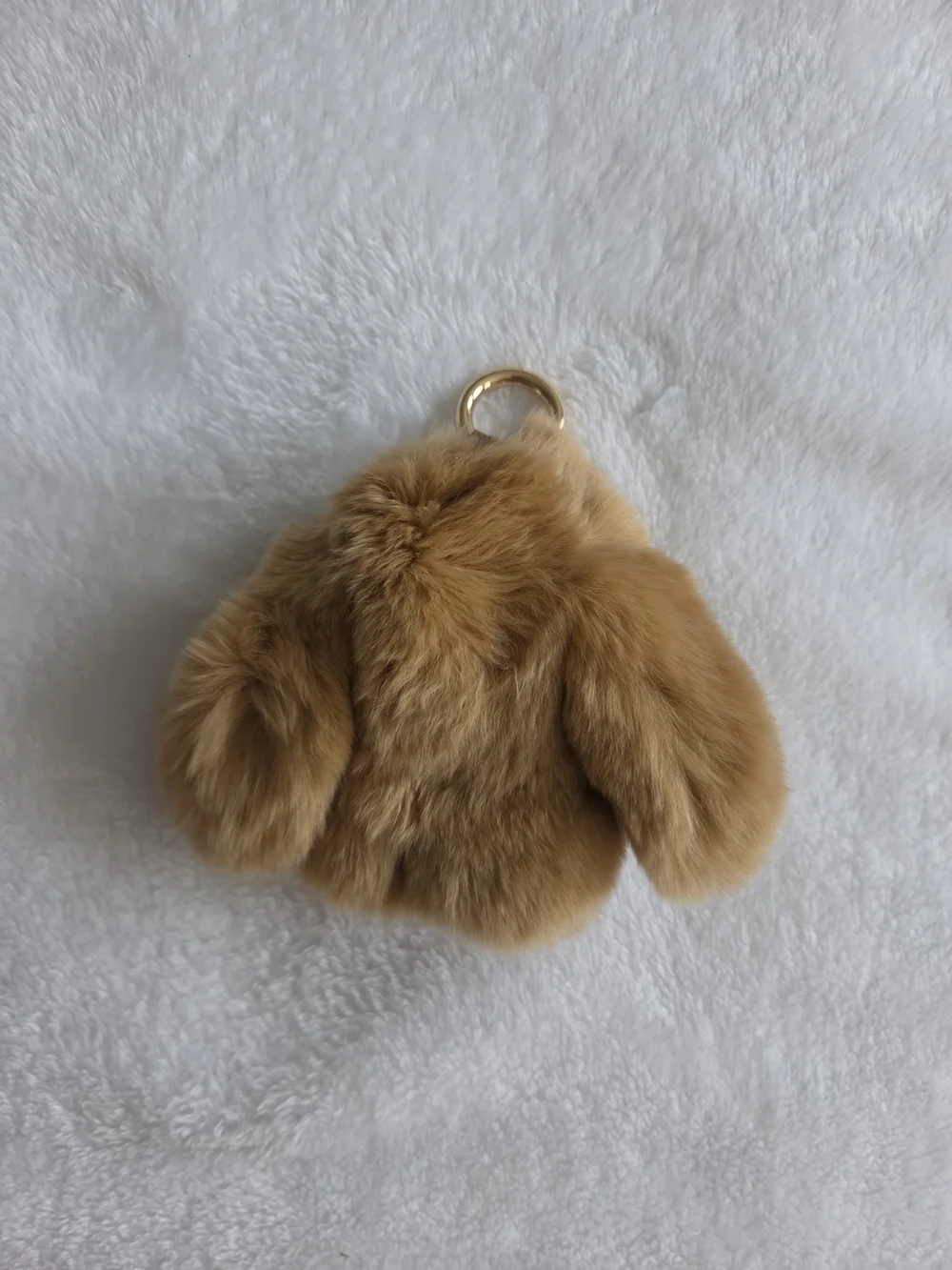 Plush Bunny Keychain Charm Brown Fluffy Bag Charm
